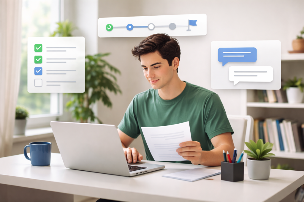 Freelancer using a step-by-step system to win freelancing jobs