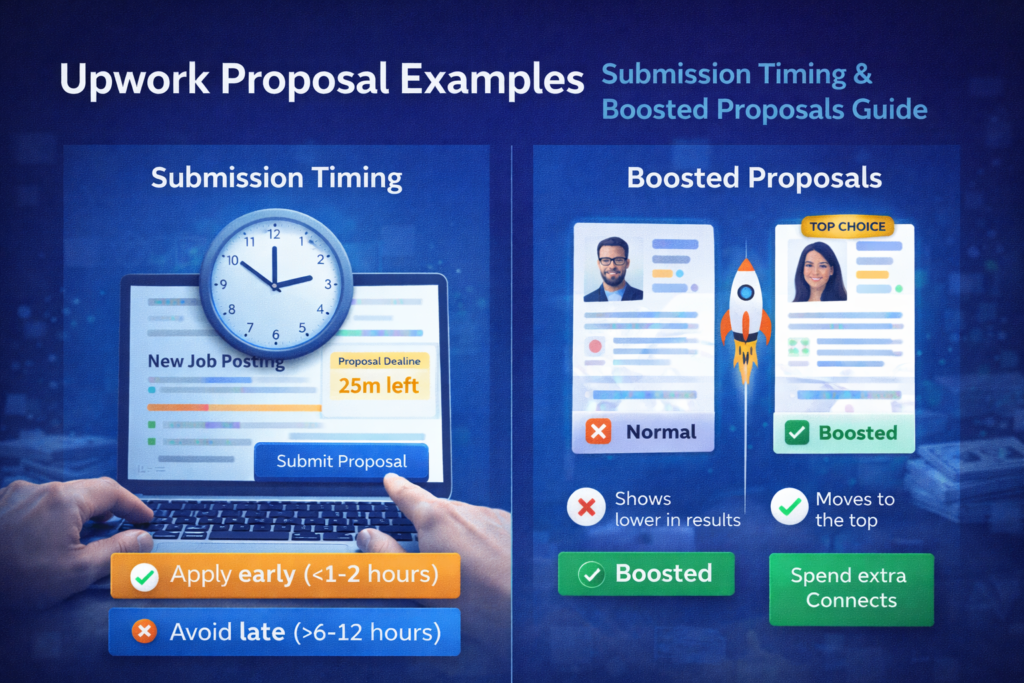 Upwork proposal examples submission timing and boosted proposals guide