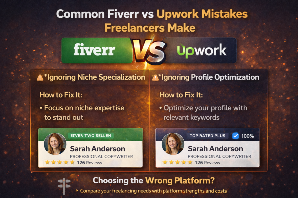 Common Fiverr vs Upwork mistakes freelancers make showing platform decision errors and how to fix them